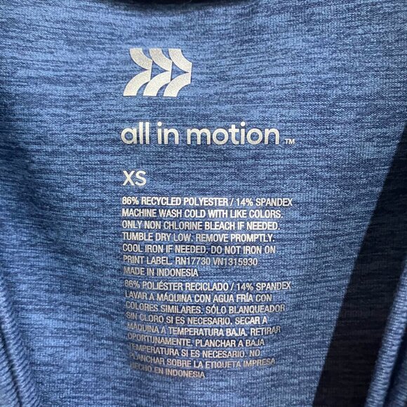 All in Motion Women's XS Heathered Blue Soft Stretch Long Sleeve Semi Fit Top - Picture 7 of 10